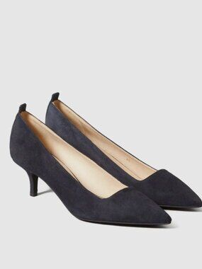 Everlane Editor Kitten Heels Navy Blue Size 7 NEW